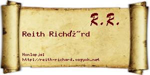 Reith Richárd névjegykártya